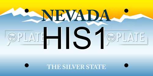 HIS1 Nevada License Plate