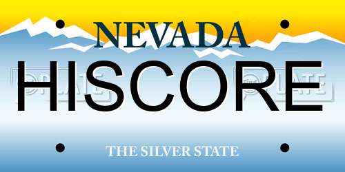 HISCORE Nevada License Plate