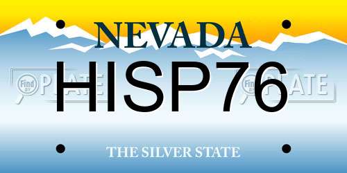 HISP76 Nevada License Plate