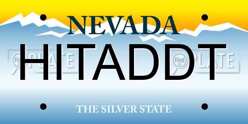 HITADDT Nevada License Plate