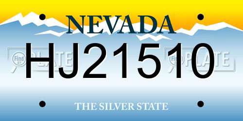 HJ21510 Nevada License Plate