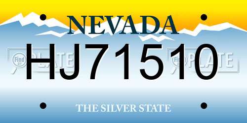 HJ71510 Nevada License Plate