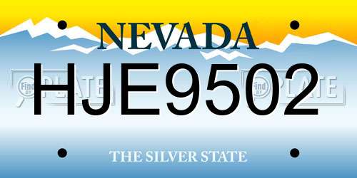 HJE9502 Nevada License Plate