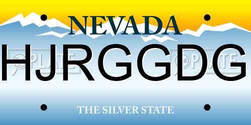HJRGGDG Nevada License Plate