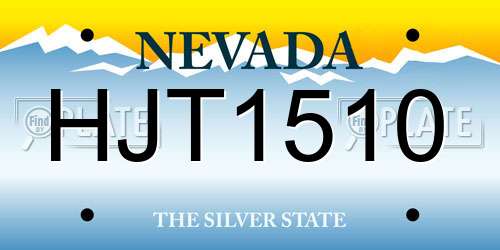 HJT1510 Nevada License Plate