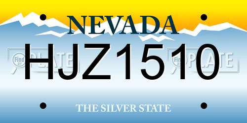HJZ1510 Nevada License Plate