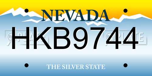 HKB9744 Nevada License Plate