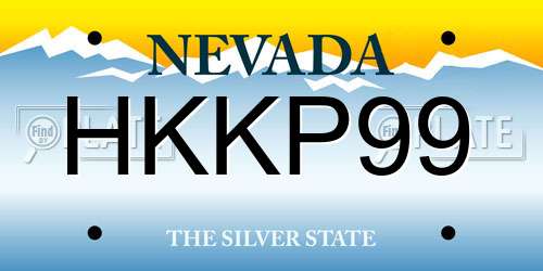 HKKP99 Nevada License Plate