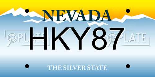 HKY87 Nevada License Plate