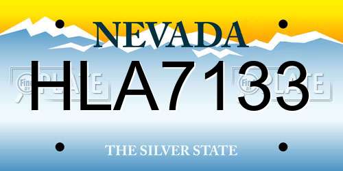 HLA7133 Nevada License Plate