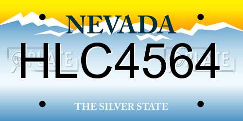 HLC4564 Nevada License Plate