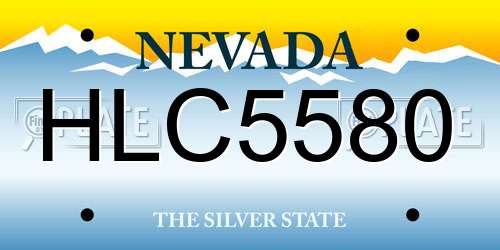 HLC5580 Nevada License Plate