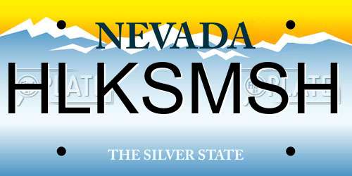 HLKSMSH Nevada License Plate