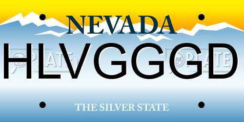 HLVGGGD Nevada License Plate