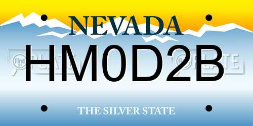 HM0D2B Nevada License Plate