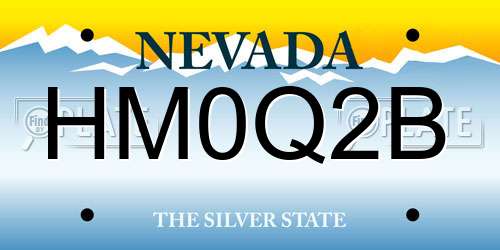 HM0Q2B Nevada License Plate
