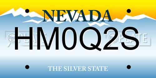 HM0Q2S Nevada License Plate