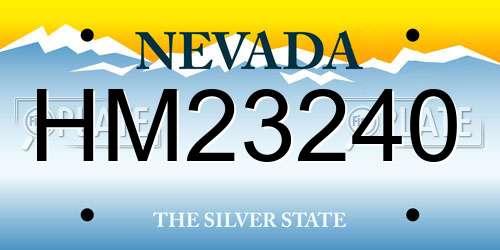 HM23240 Nevada License Plate