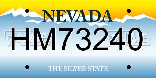 HM73240 Nevada License Plate