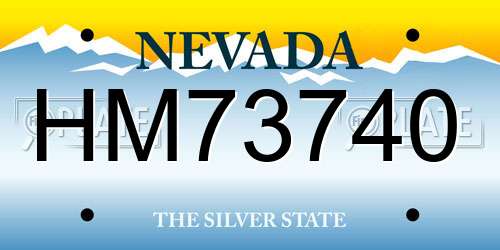 HM73740 Nevada License Plate