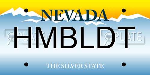 HMBLDT Nevada License Plate
