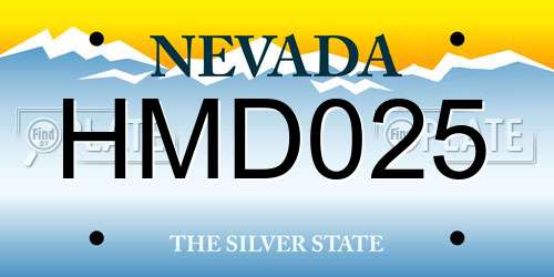 HMD025 Nevada License Plate