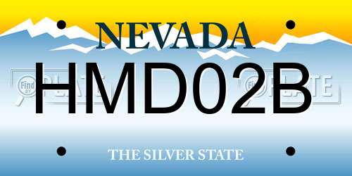 HMD02B Nevada License Plate
