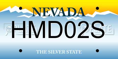 HMD02S Nevada License Plate