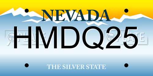HMDQ25 Nevada License Plate