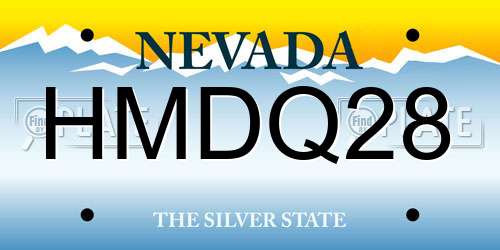 HMDQ28 Nevada License Plate