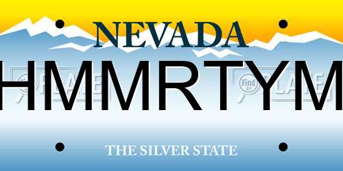 HMMRTYM Nevada License Plate