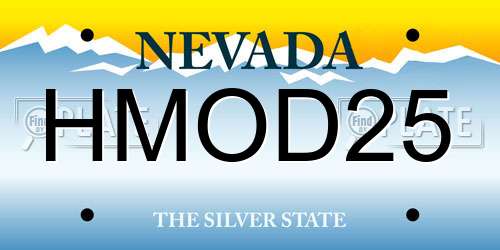 HMOD25 Nevada License Plate