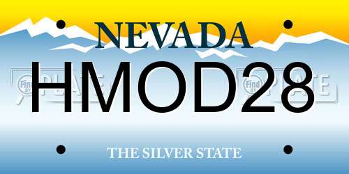 HMOD28 Nevada License Plate