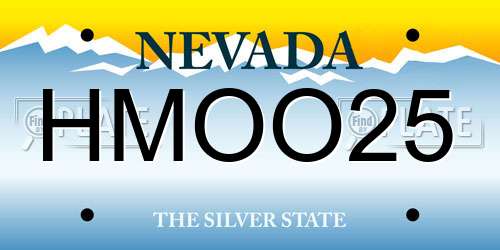 HMOO25 Nevada License Plate