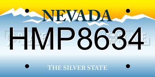 HMP8634 Nevada License Plate
