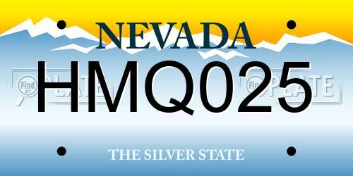 HMQ025 Nevada License Plate