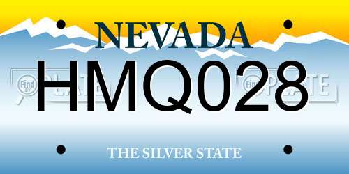 HMQ028 Nevada License Plate