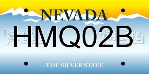 HMQ02B Nevada License Plate