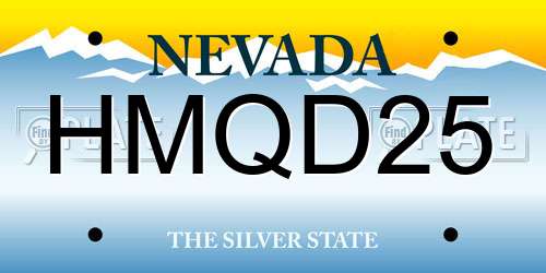 HMQD25 Nevada License Plate