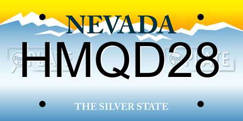 HMQD28 Nevada License Plate