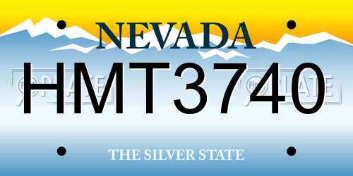 HMT3740 Nevada License Plate