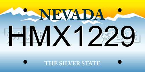 HMX1229 Nevada License Plate