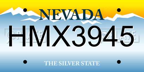 HMX3945 Nevada License Plate