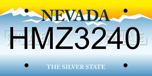 HMZ3240 Nevada License Plate
