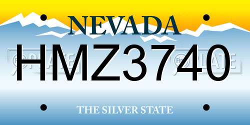 HMZ3740 Nevada License Plate