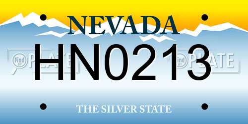 HN0213 Nevada License Plate