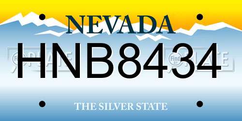 HNB8434 Nevada License Plate