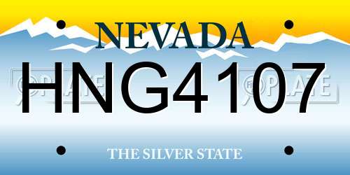 HNG4107 Nevada License Plate