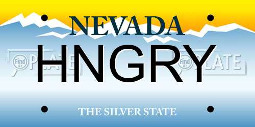 HNGRY Nevada License Plate