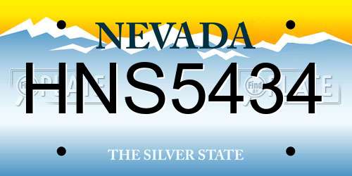 HNS5434 Nevada License Plate